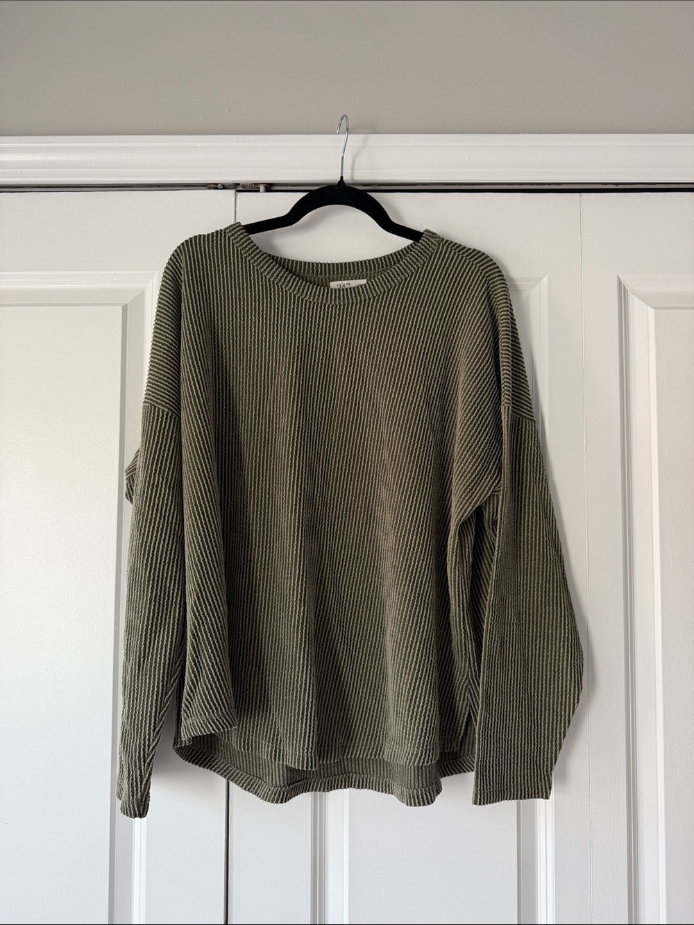 Maurices Olive Ribbed Crewneck Sweater